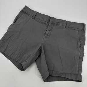GH Bass & Co Womens Gray Chino Shorts Size 12 Stretch Cotton Twill USA